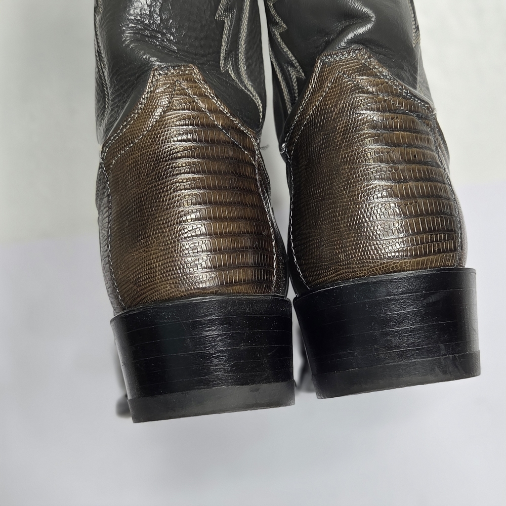Tony Lama Nacogdoches Teju Lizard Round Toe Western Boots Men's Size 9.5 - Picture 9 of 10